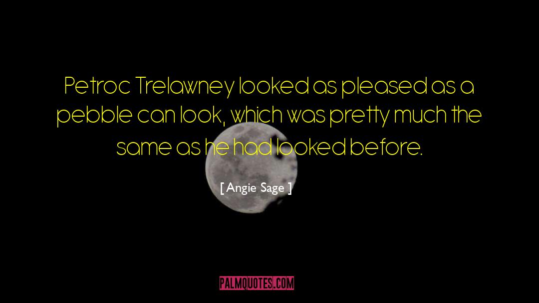 Angie Sage Quotes: Petroc Trelawney looked as pleased