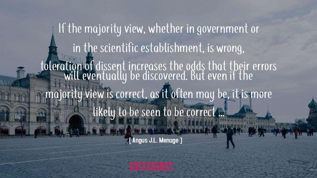 Angus J.L. Menuge Quotes: If the majority view, whether