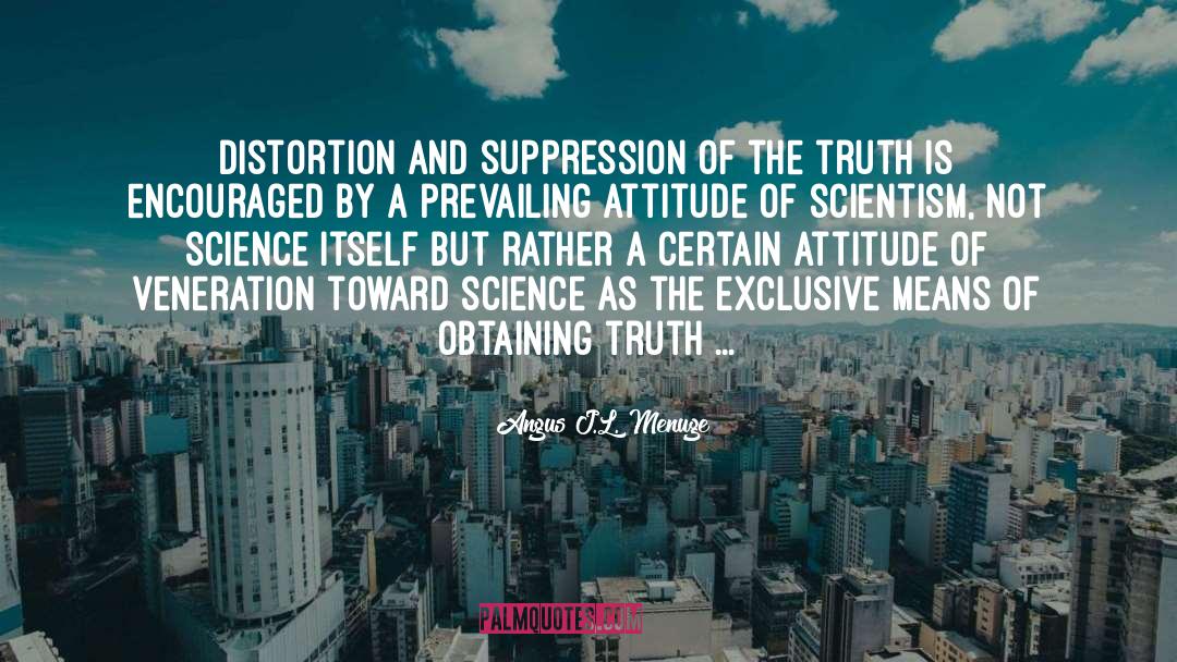 Angus J.L. Menuge Quotes: Distortion and suppression of the