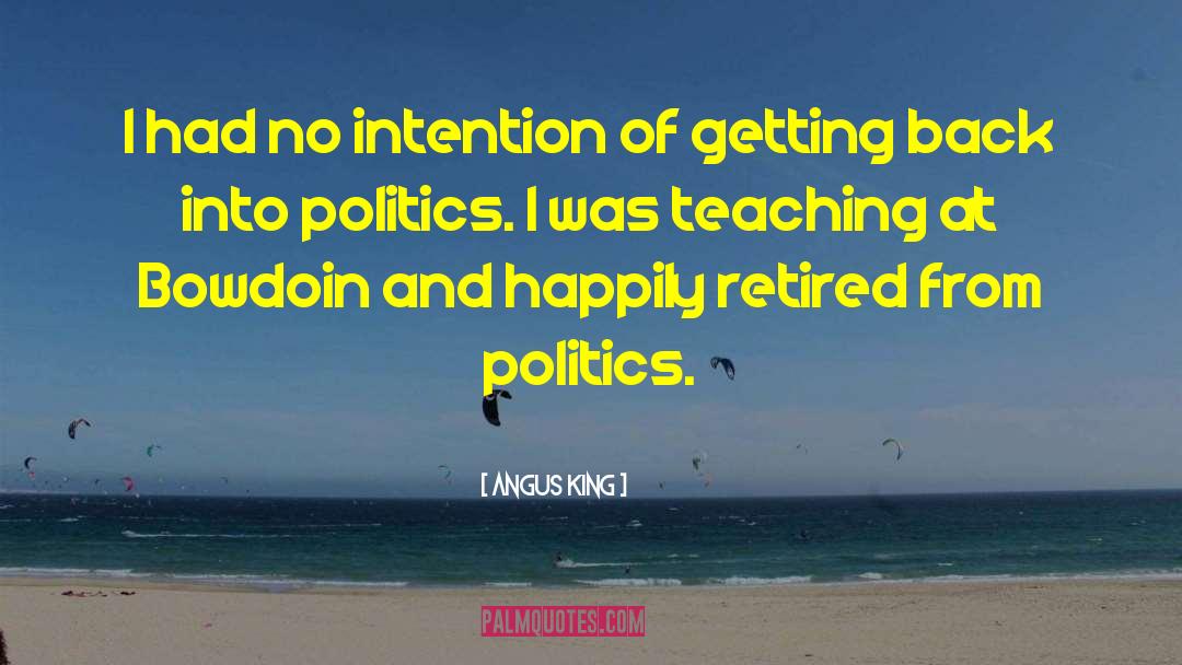 Angus King Quotes: I had no intention of