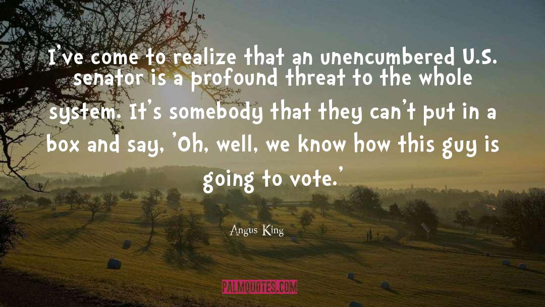 Angus King Quotes: I've come to realize that