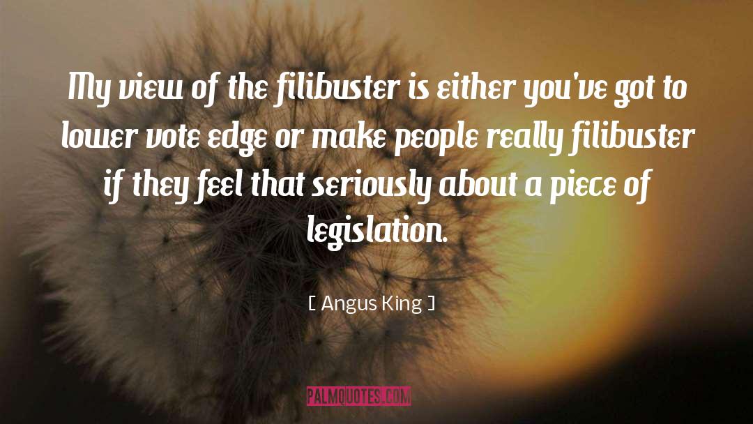 Angus King Quotes: My view of the filibuster