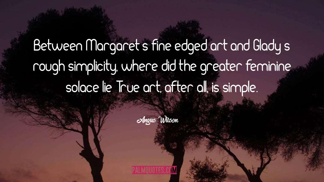 Angus Wilson Quotes: Between Margaret's fine edged art