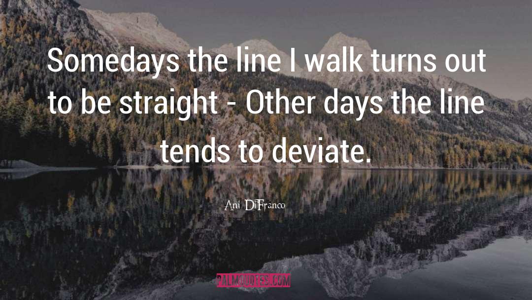 Ani DiFranco Quotes: Somedays the line I walk