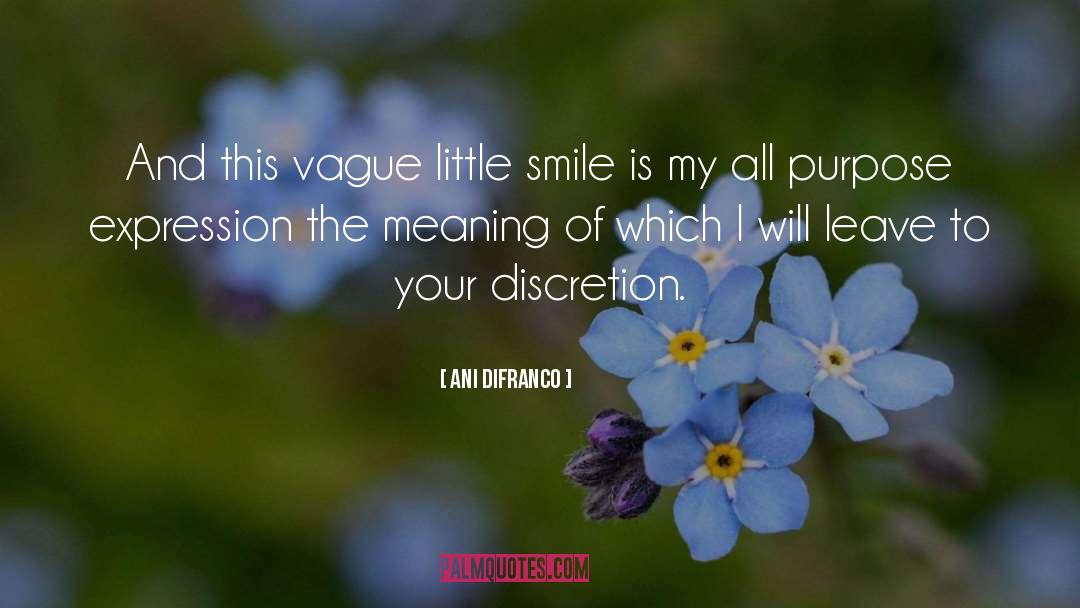 Ani DiFranco Quotes: And this vague little smile