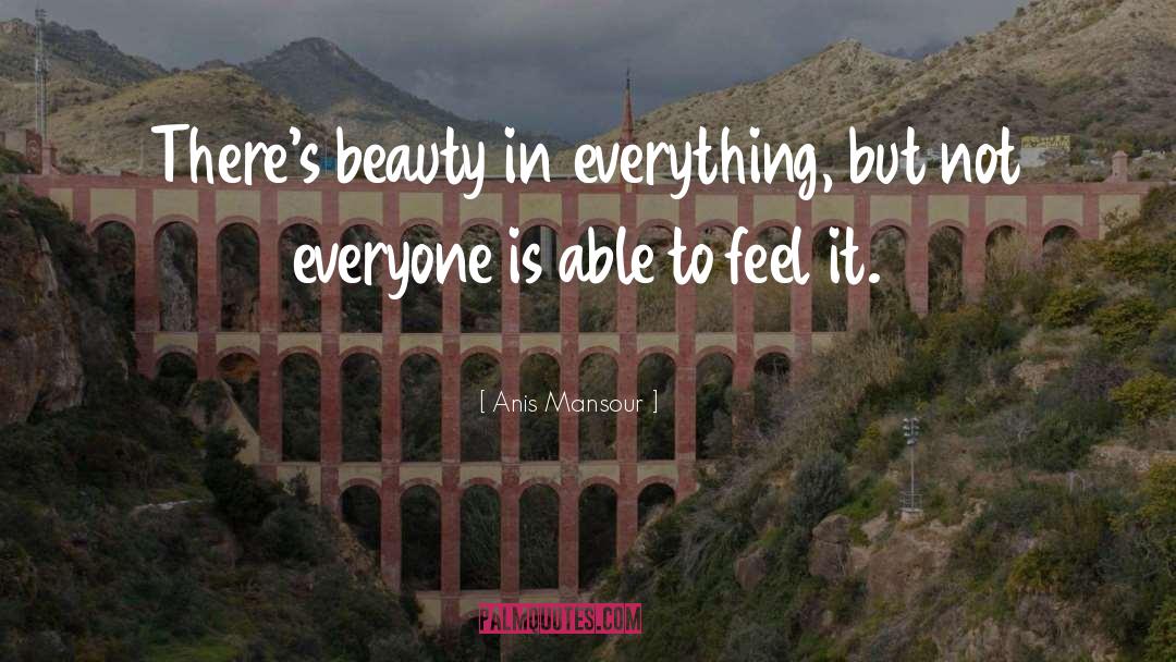 Anis Mansour Quotes: There's beauty in everything, but