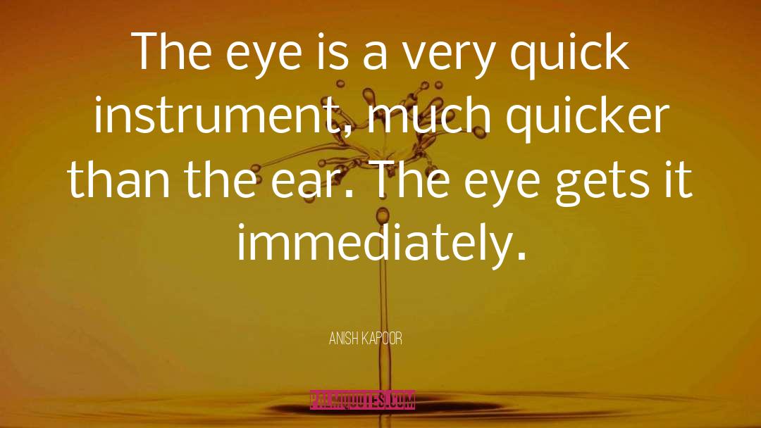 Anish Kapoor Quotes: The eye is a very
