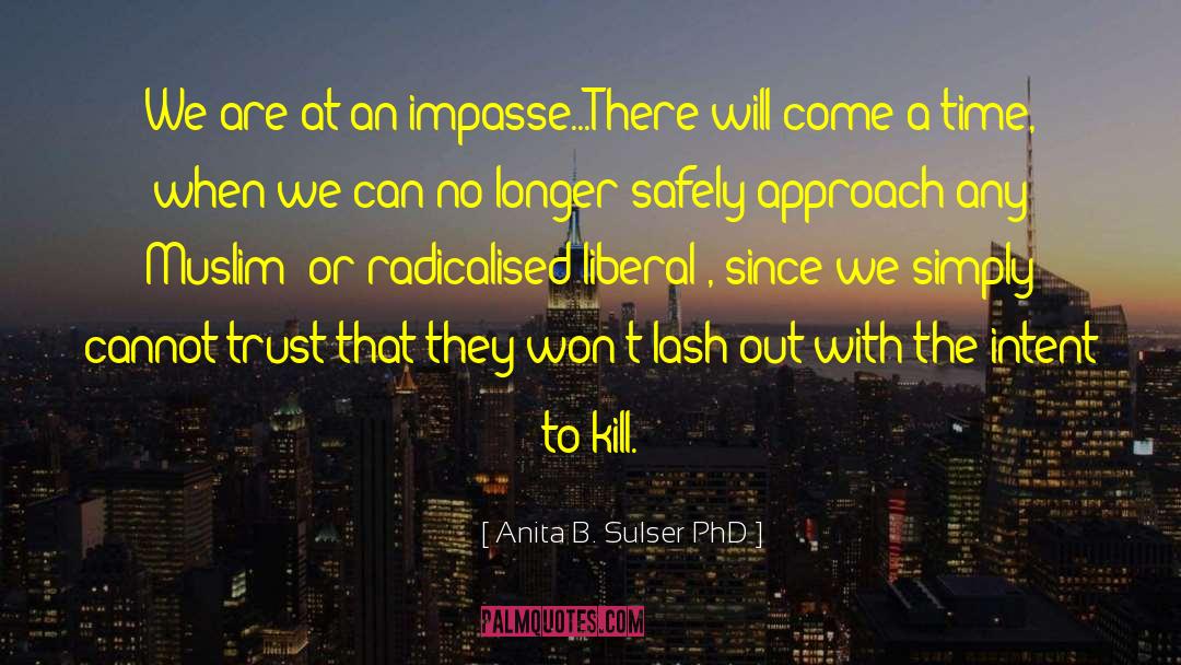 Anita B. Sulser PhD Quotes: We are at an impasse...There