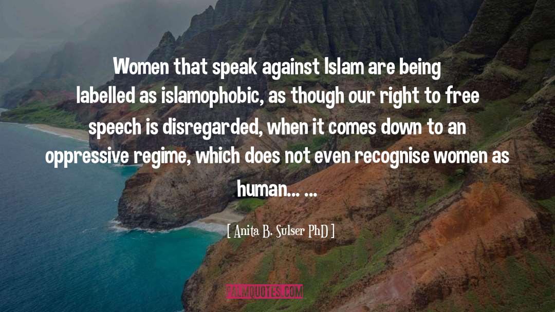 Anita B. Sulser PhD Quotes: Women that speak against Islam