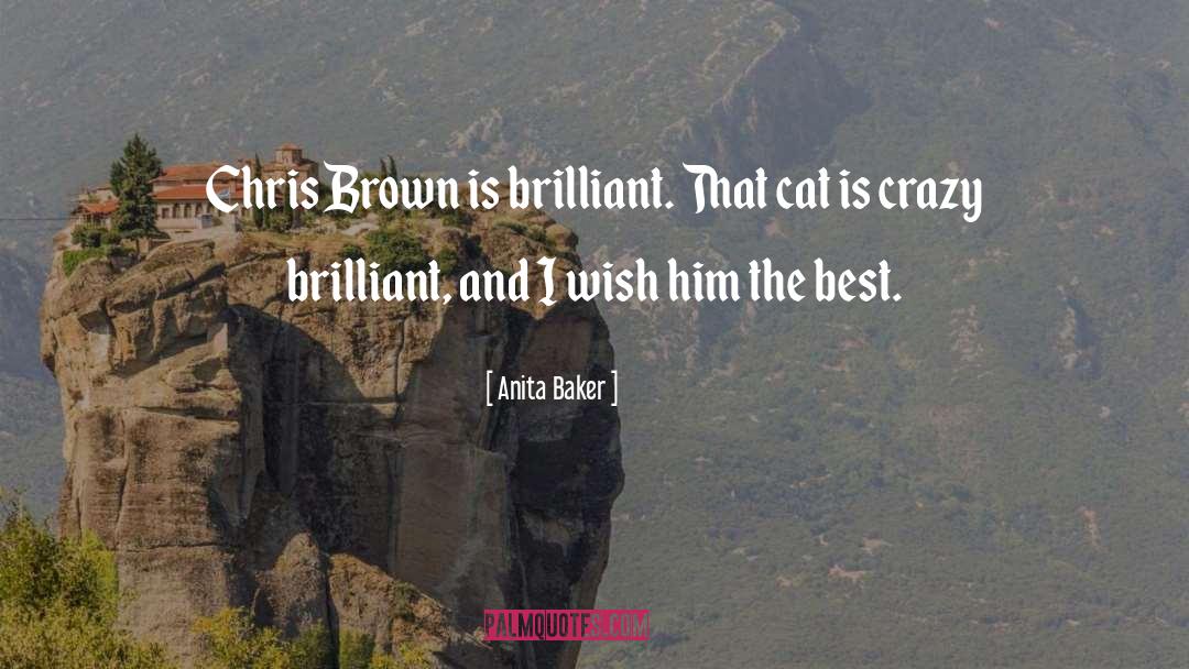 Anita Baker Quotes: Chris Brown is brilliant. That