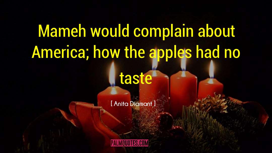 Anita Diamant Quotes: Mameh would complain about America;