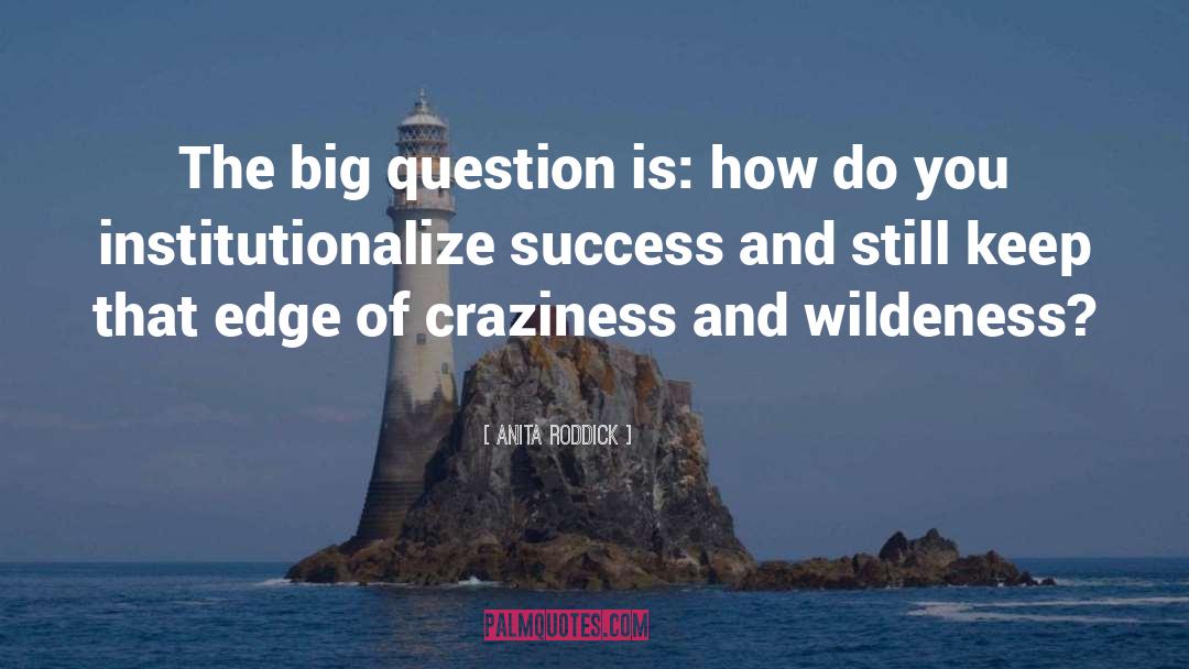 Anita Roddick Quotes: The big question is: how