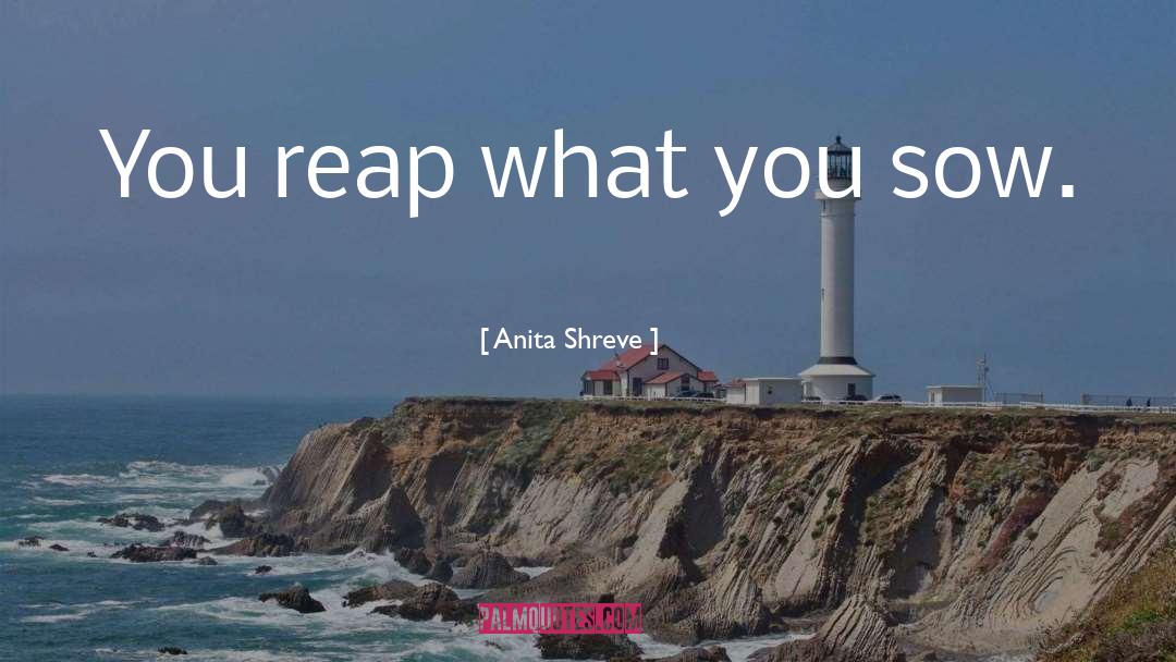 Anita Shreve Quotes: You reap what you sow.