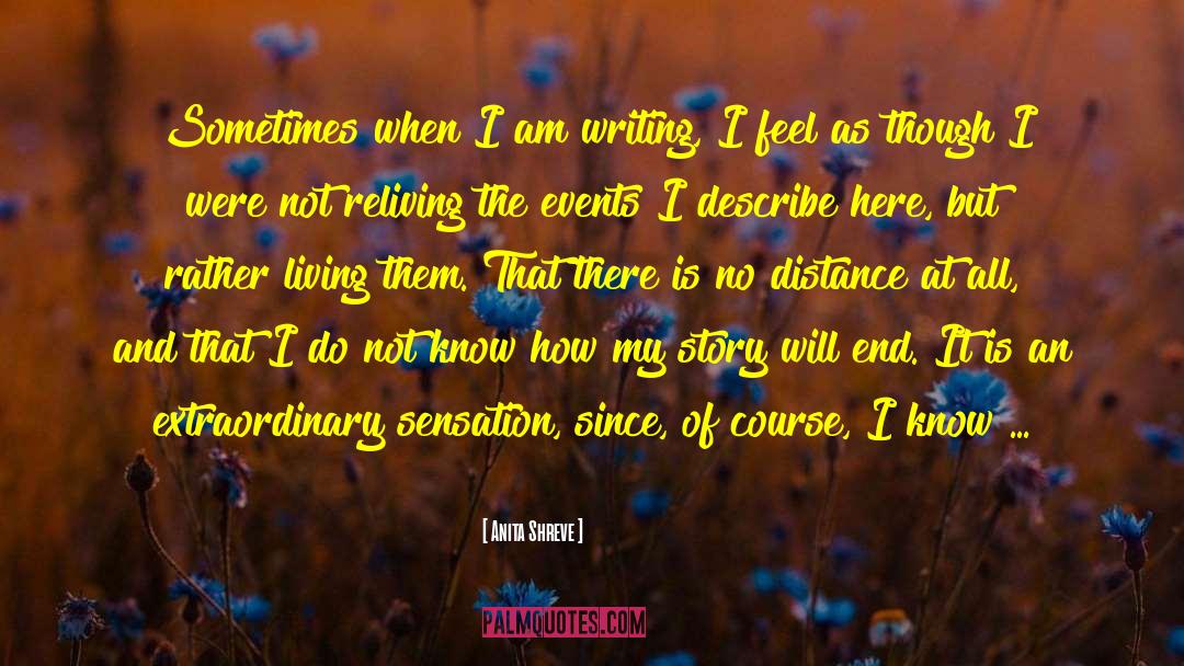 Anita Shreve Quotes: Sometimes when I am writing,