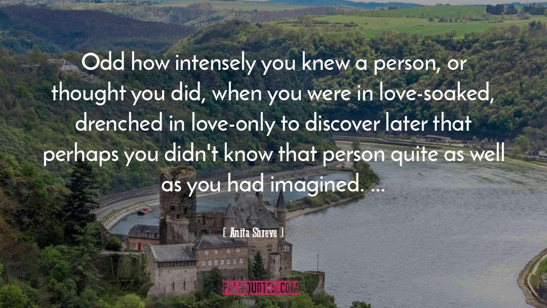 Anita Shreve Quotes: Odd how intensely you knew