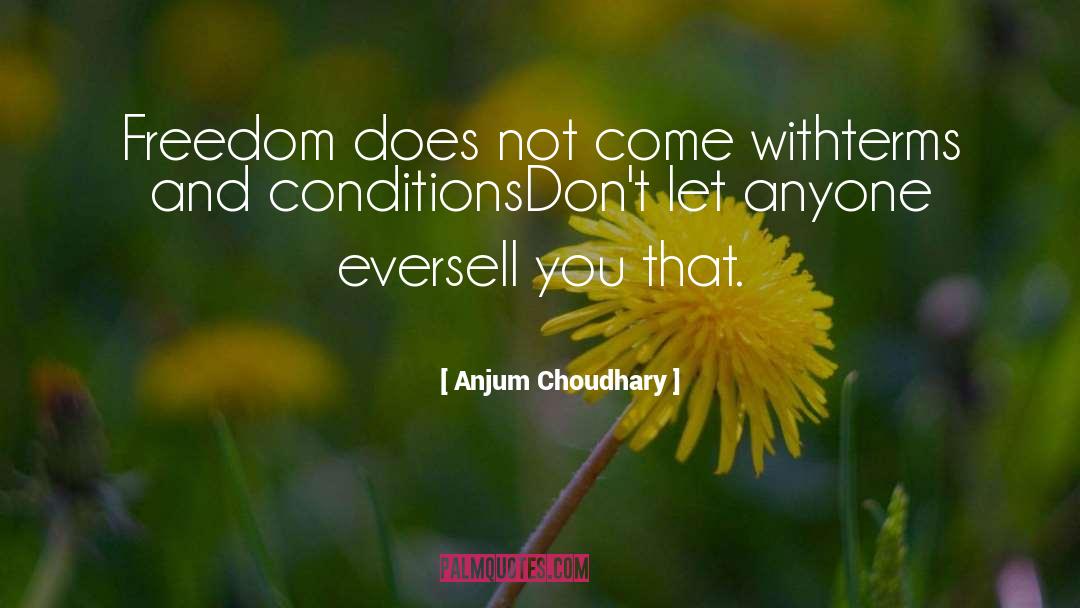 Anjum Choudhary Quotes: Freedom does not come with<br