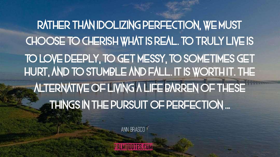Ann Brasco Quotes: Rather than idolizing perfection, we