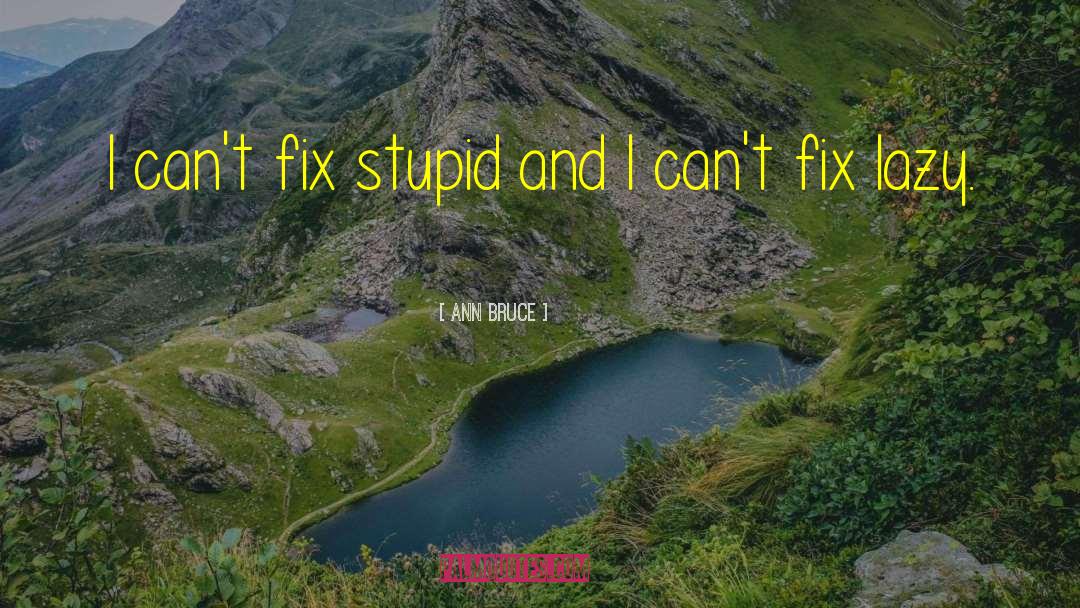 Ann Bruce Quotes: I can't fix stupid and