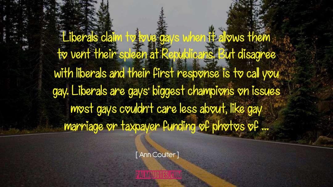 Ann Coulter Quotes: Liberals claim to love gays