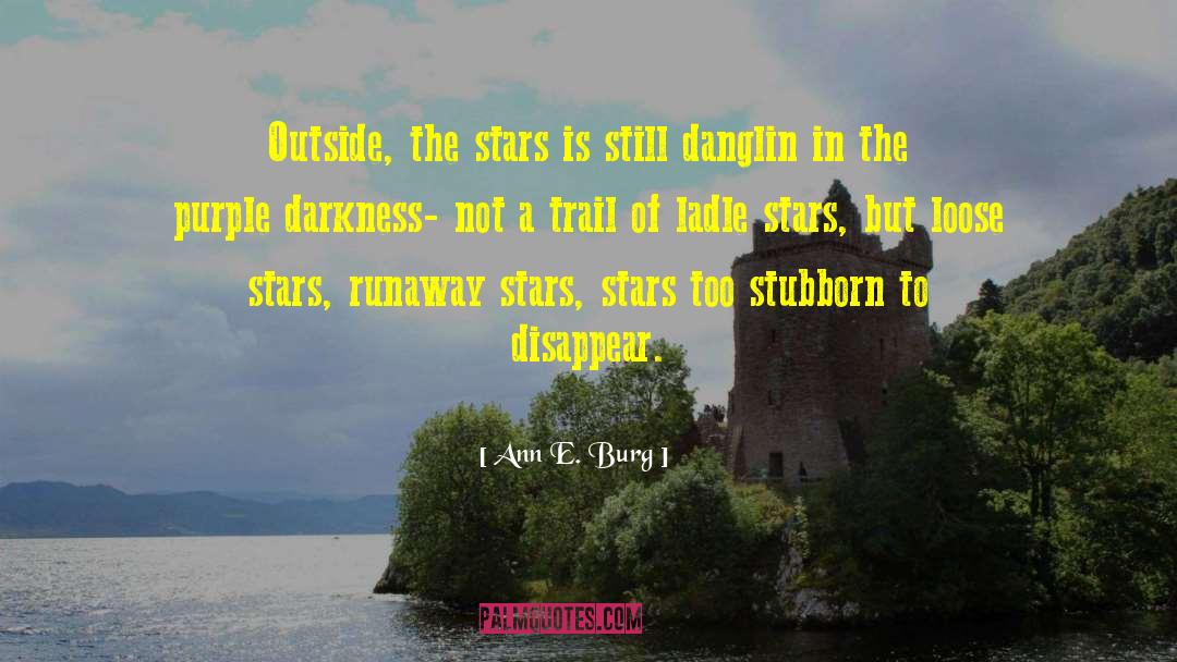 Ann E. Burg Quotes: Outside, the stars is still