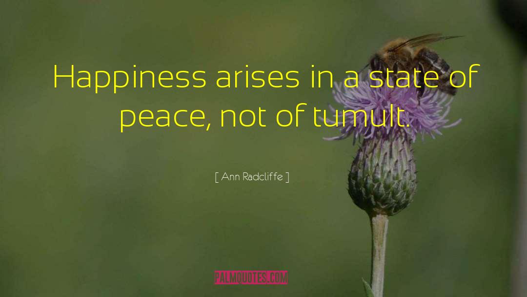 Ann Radcliffe Quotes: Happiness arises in a state