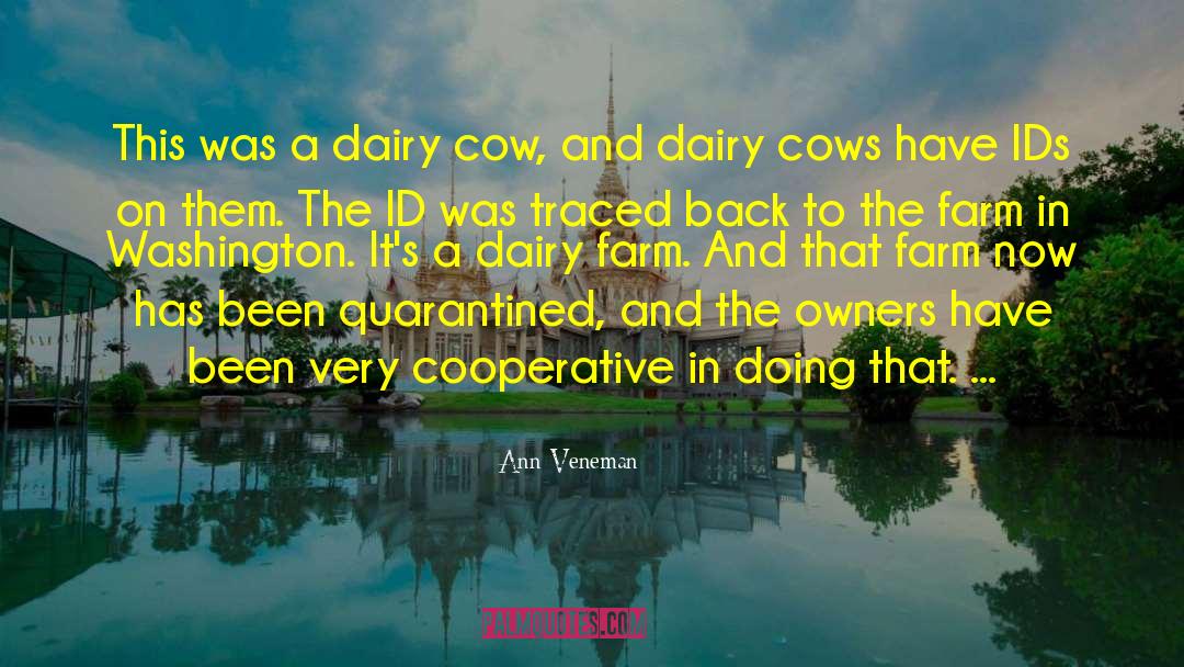 Ann Veneman Quotes: This was a dairy cow,