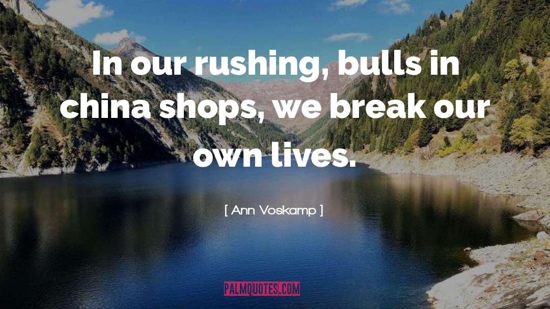 Ann Voskamp Quotes: In our rushing, bulls in