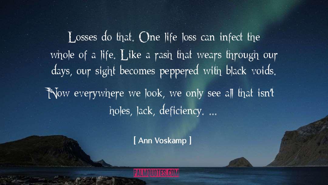 Ann Voskamp Quotes: Losses do that. One life-loss