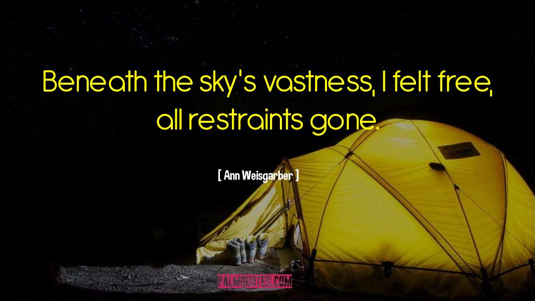 Ann Weisgarber Quotes: Beneath the sky's vastness, I