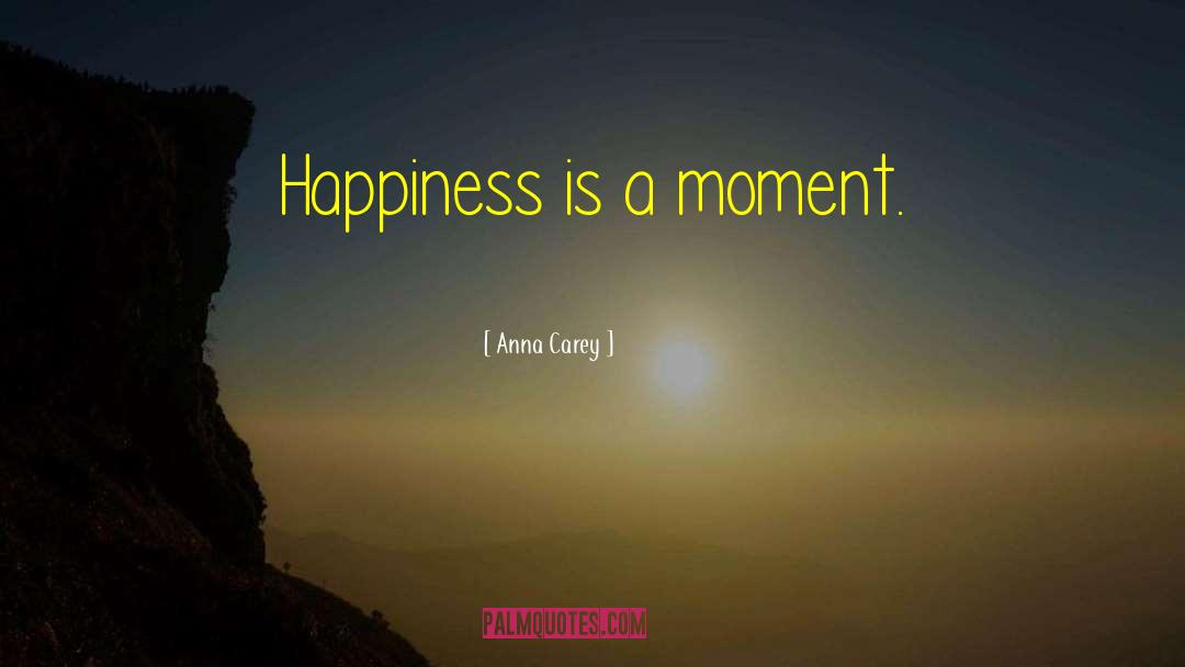 Anna Carey Quotes: Happiness is a moment.