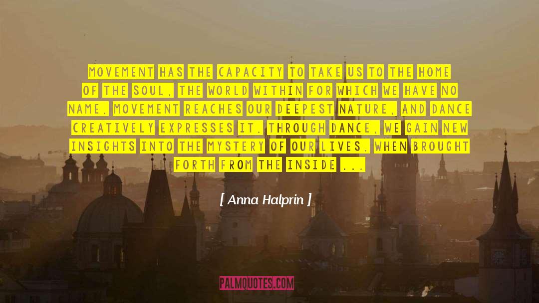 Anna Halprin Quotes: Movement has the capacity to