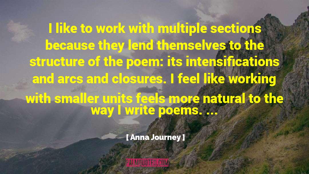 Anna Journey Quotes: I like to work with