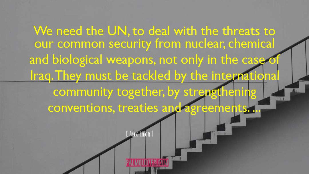 Anna Lindh Quotes: We need the UN, to