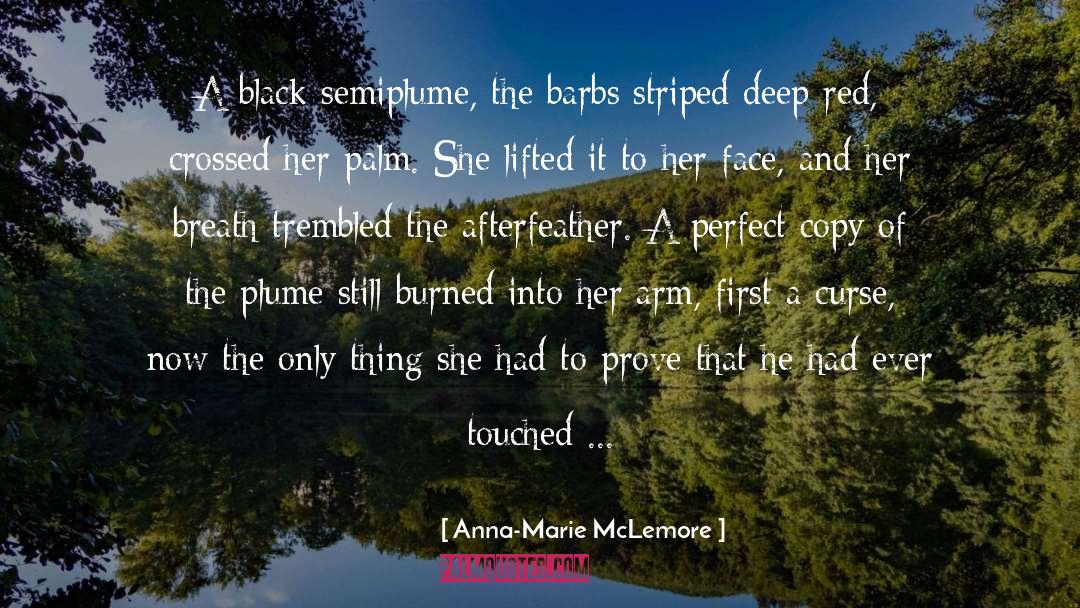 Anna-Marie McLemore Quotes: A black semiplume, the barbs