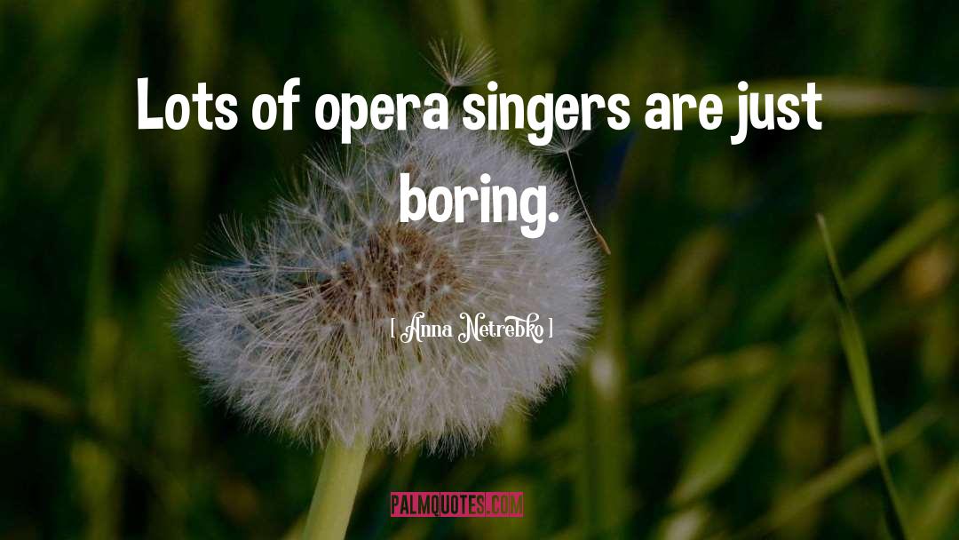 Anna Netrebko Quotes: Lots of opera singers are