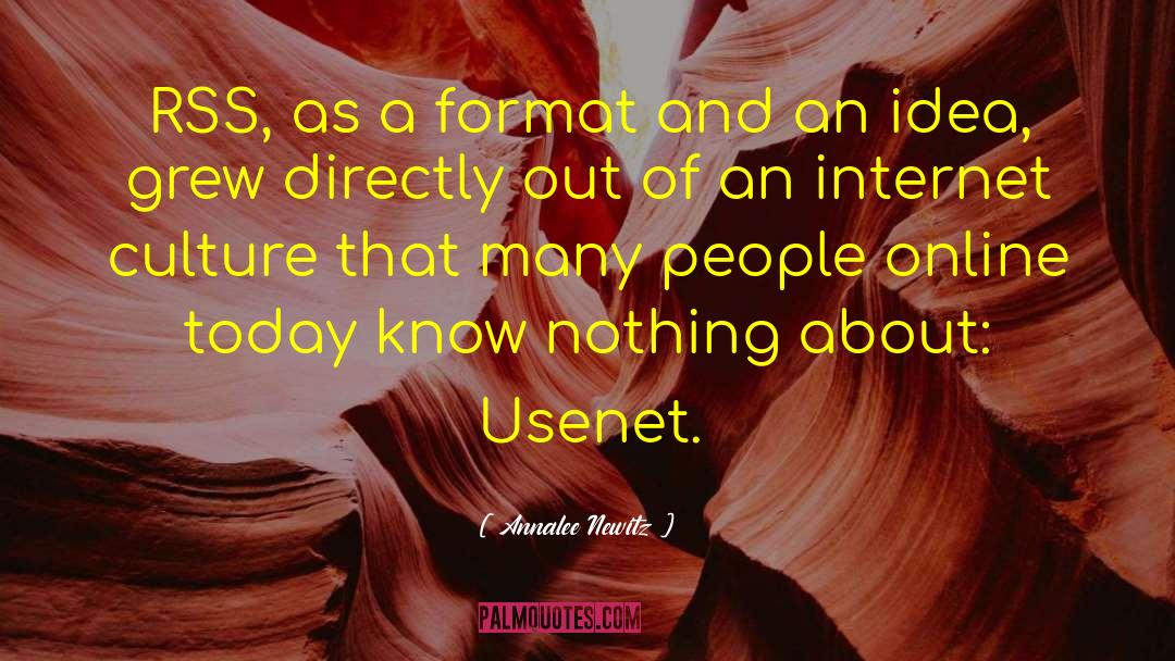 Annalee Newitz Quotes: RSS, as a format and