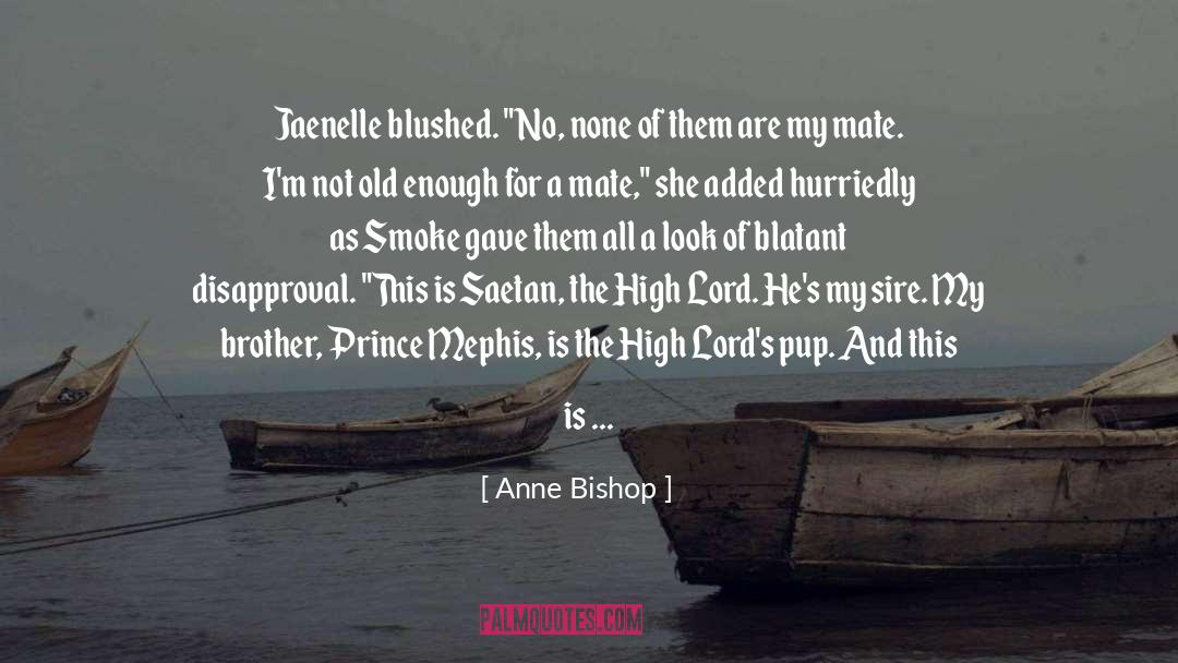 Anne Bishop Quotes: Jaenelle blushed. 