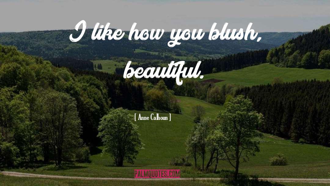 Anne Calhoun Quotes: I like how you blush,