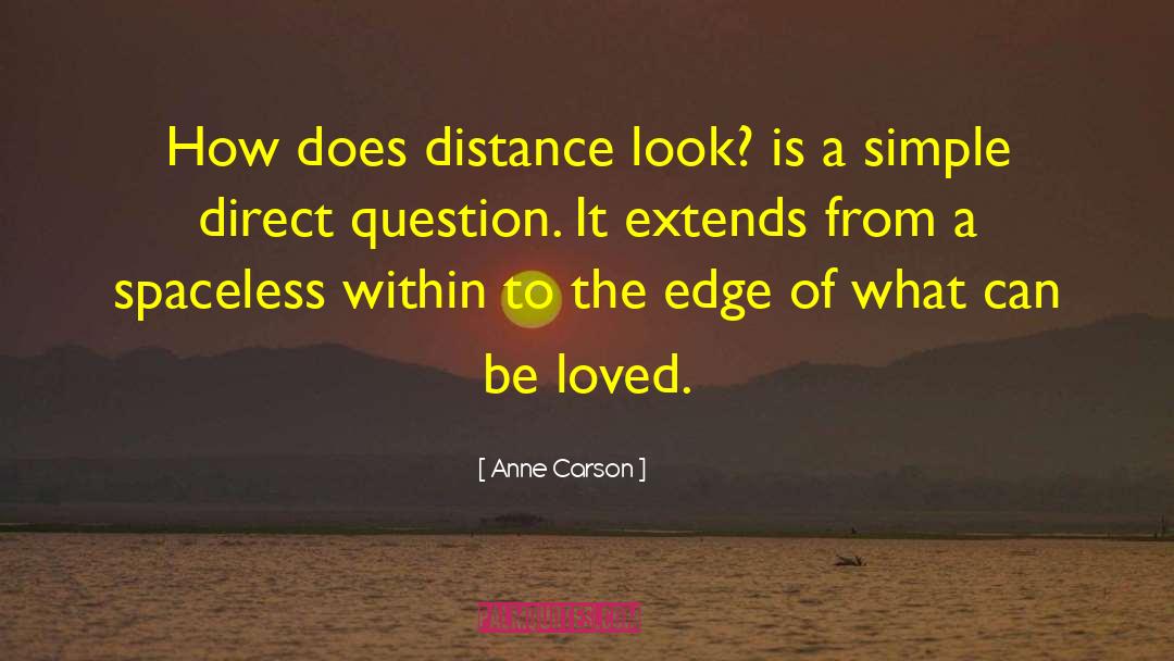 Anne Carson Quotes: How does distance look? is