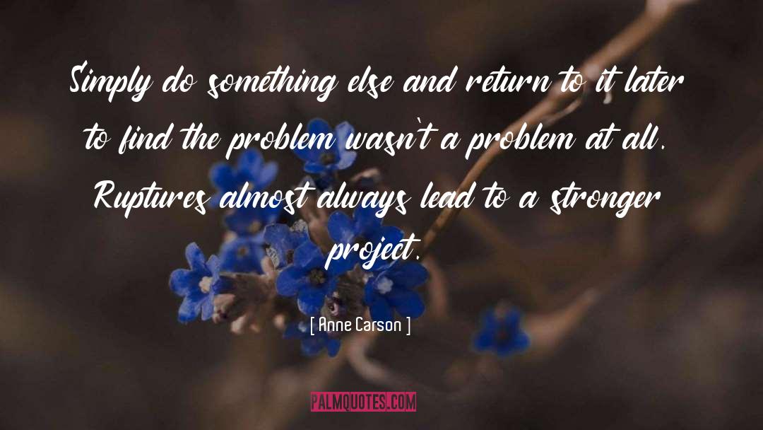 Anne Carson Quotes: Simply do something else and