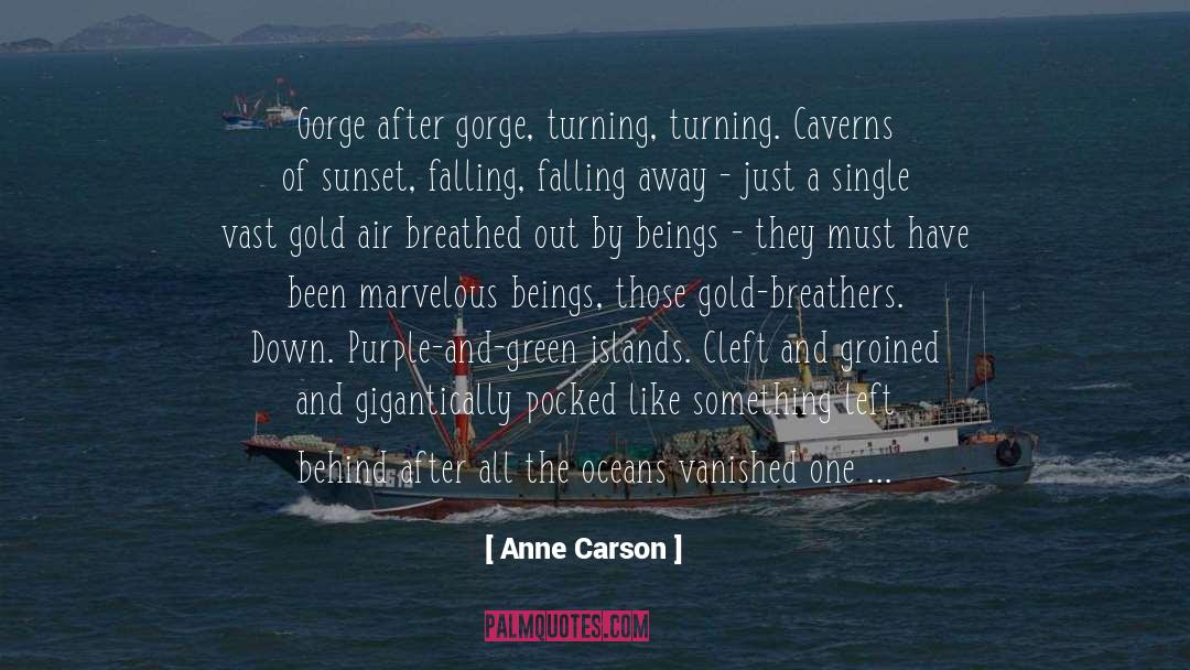 Anne Carson Quotes: Gorge after gorge, turning, turning.