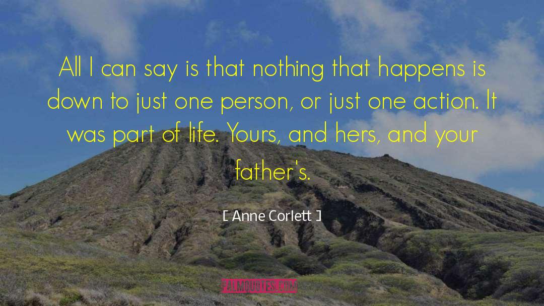 Anne Corlett Quotes: All I can say is