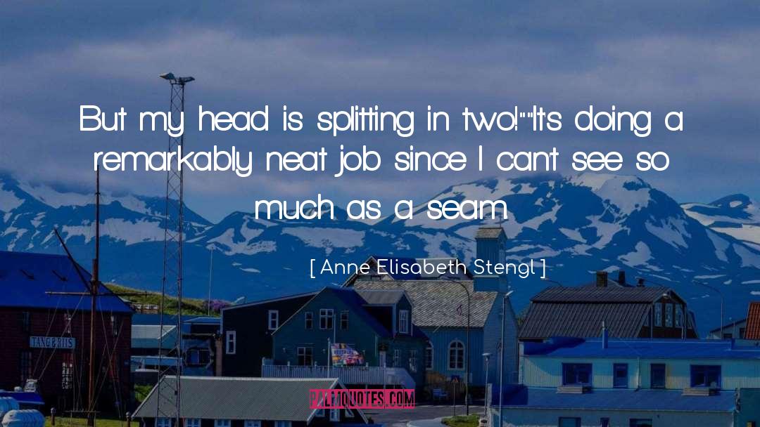 Anne Elisabeth Stengl Quotes: But my head is splitting