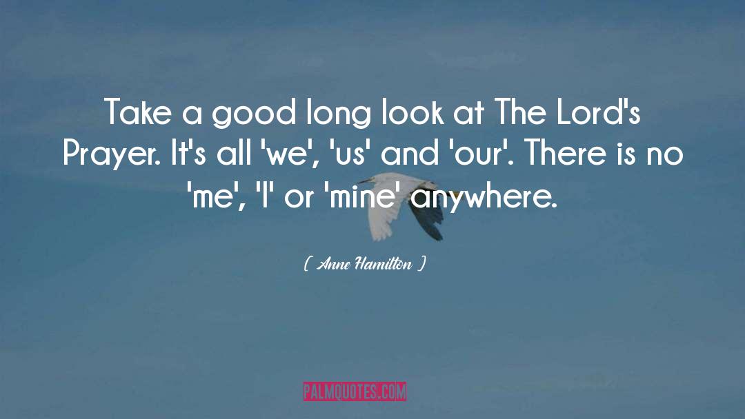 Anne Hamilton Quotes: Take a good long look