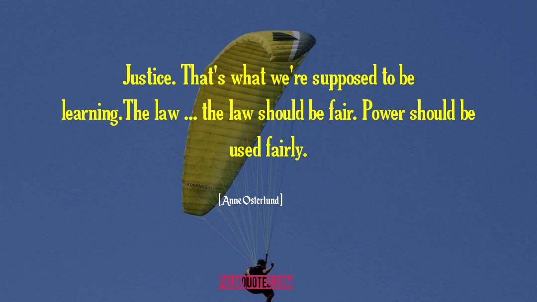 Anne Osterlund Quotes: Justice. That's what we're supposed
