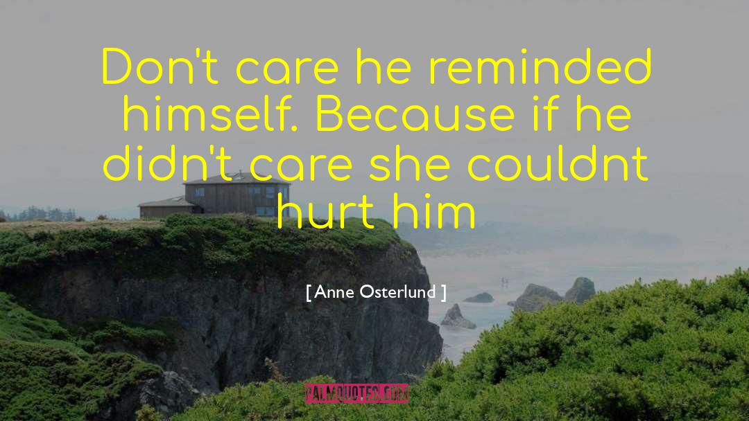 Anne Osterlund Quotes: Don't care he reminded himself.