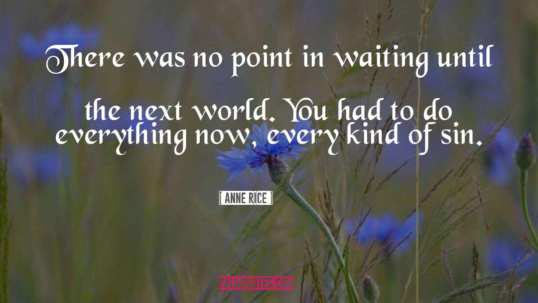 Anne Rice Quotes: There was no point in
