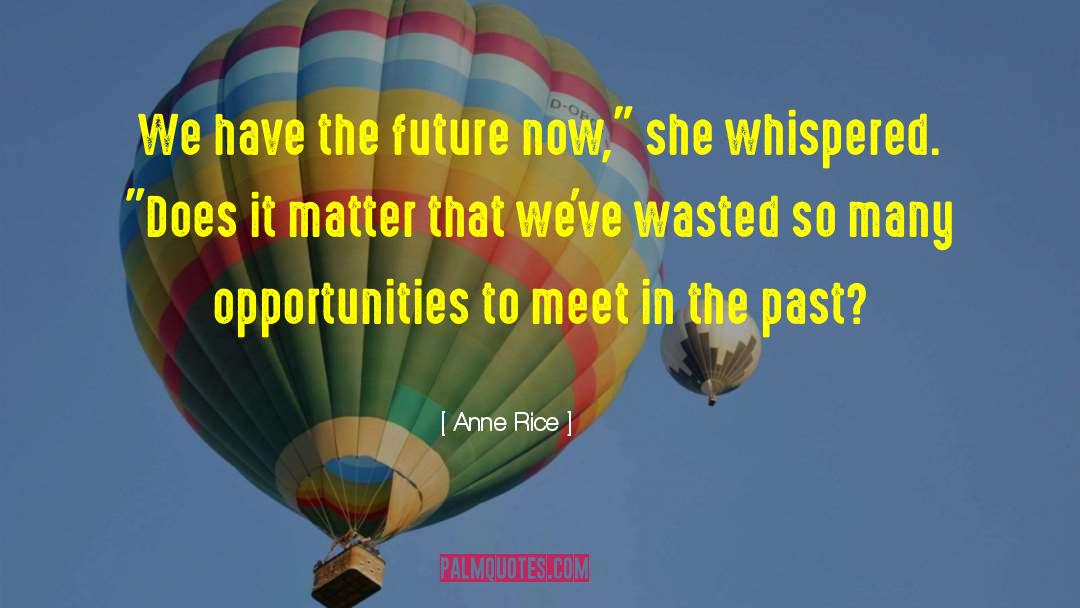 Anne Rice Quotes: We have the future now,