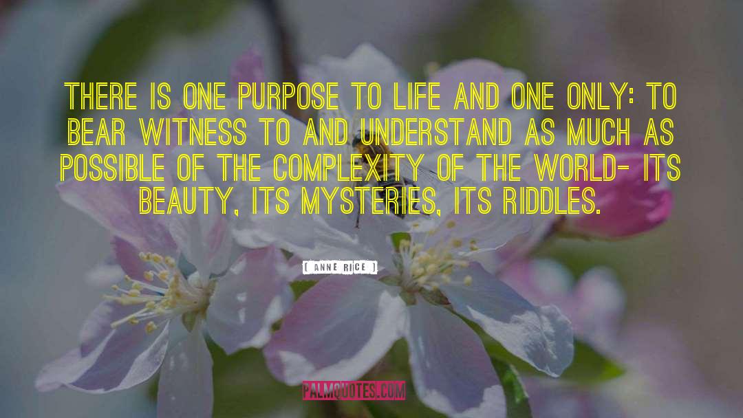 Anne Rice Quotes: There is one purpose to