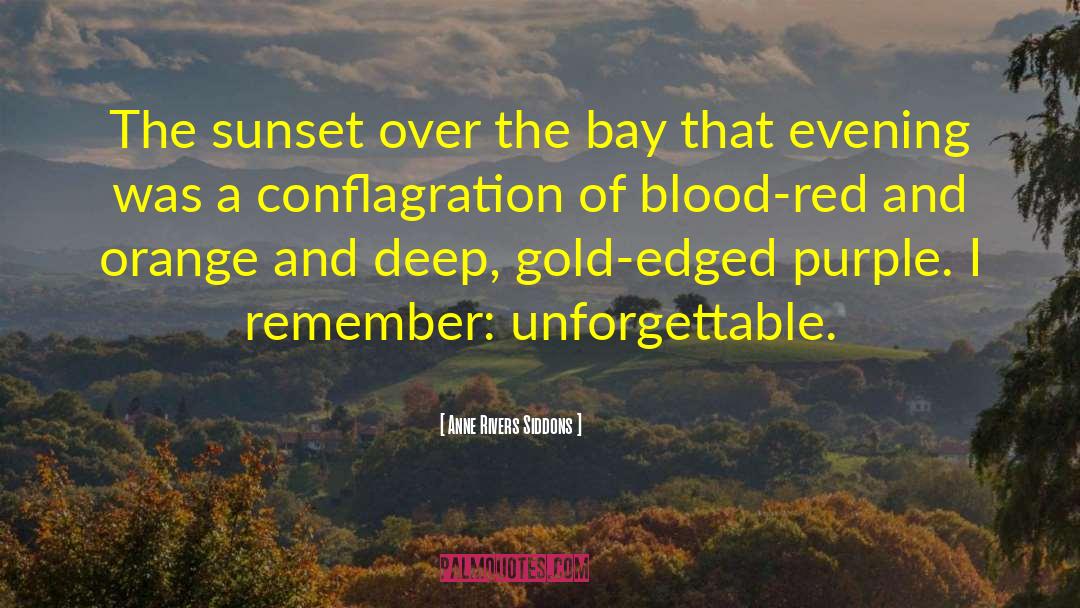 Anne Rivers Siddons Quotes: The sunset over the bay